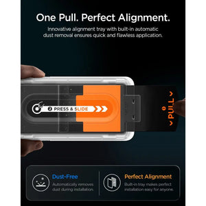 Spigen iPhone 18 Pro Max Screen Protector – GLAS.tR EZ Fit Pro HD, Offline Version – 2 Pack – Pull-and-slide alignment