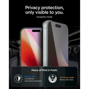 Spigen iPhone 18 Pro Max Privacy Screen Protector – GLAS.tR EZ Fit Pro HD, Offline Version – 2 Pack – Privacy viewing angle