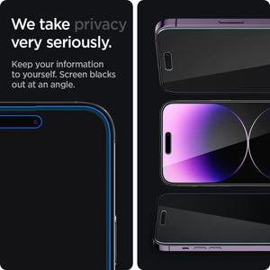 Spigen iPhone 14 Pro Max Screen Protector GLAS.tR EZ Fit Privacy (2 Pack) - iPhone 14 Pro Max - Privacy - image 4
