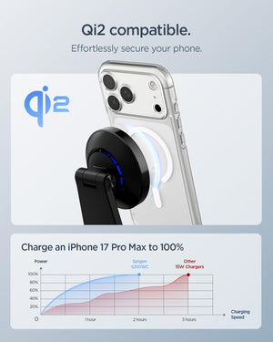 Spigen OneTap Pro 3 CryoMax Qi2 15W Wireless Charging Stand - Black - image 2