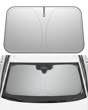 Spigen Universal Car Windshield Sunshade - Black - Medium – 58 × 33 in - image 1