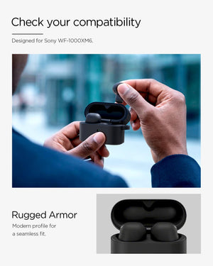 Spigen Sony WF-1000XM6 Case - Rugged Armor - Matte Black - image 2