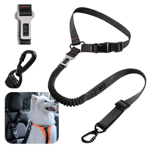 Spigen Dog Car Seat Belt Tether with Dual Attachment - Black - image 1
