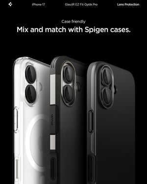 Spigen iPhone 17 / 16 Plus / 16 Camera Lens Protector GLAS.tR EZ Fit Optik Pro (2 Pack) - Black - image 7