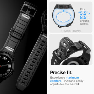 Spigen Galaxy Watch 6 Classic 47mm Case + Band - Rugged Armor Pro - Black - Black - image 4