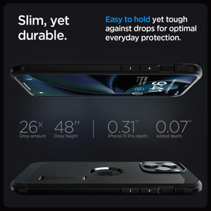 Spigen Tough Armor (MagFit) case for iPhone 15 Pro Max in Black – detail image 6
