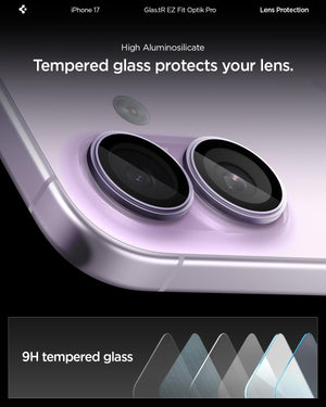Spigen iPhone 17 Camera Lens Protector GLAS.tR EZ Fit Optik Pro (2 Pack) - Lavender - image 6