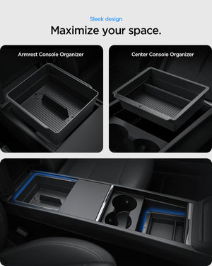 Spigen Tesla Model Y Juniper & Model 3 Highland Console Organizer Set - Black - image 3