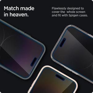 Spigen iPhone 14 Pro Screen Protector GLAS.tR EZ Fit Privacy (2 Pack) - iPhone 14 Pro - Privacy - image 6