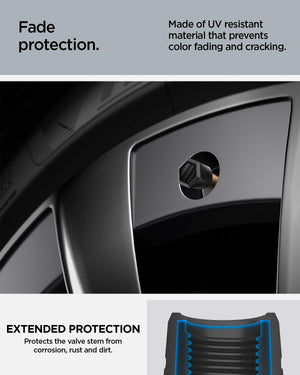 Spigen VS100 magnetic car tire valve caps 4 pack - Carbon Black - image 2