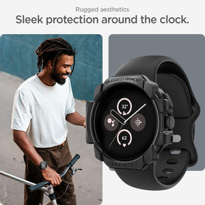 Spigen Pixel Watch 3 2 1 41mm Rugged Armor case - Matte Black - image 3