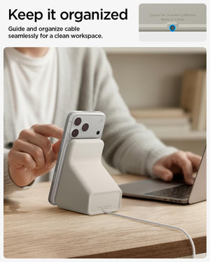 Spigen MagFit S Phone Stand for 2024 MagSafe Charger - Dune Beige - image 5