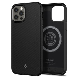 Spigen iPhone 12 and 12 Pro Case Mag Armor MagFit - Matte Black - image 1
