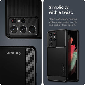 Spigen Rugged Armor Galaxy S21 Ultra Phone Case - Matte Black - image 5