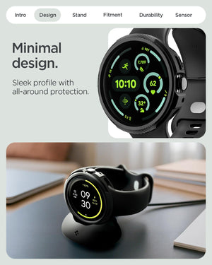 Spigen Pixel Watch 4 41mm Liquid Air case and stand - Matte Black - image 6