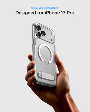 Spigen iPhone 17 Pro Ultra Hybrid S MagFit case in Clear White - iPhone 17 Pro compatibility confirmation