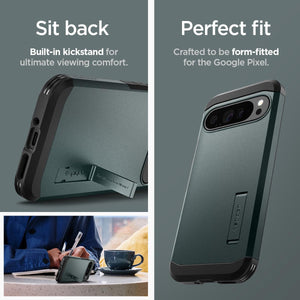 Spigen Tough Armor Google Pixel 9 Pro XL Kickstand Phone Case - Abyss Green - image 7