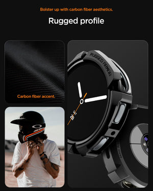 Spigen Galaxy Watch 9 44mm Case - Rugged Armor - Matte Black - image 6