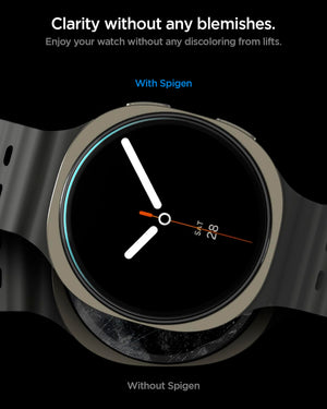 Spigen Galaxy Watch 9 / 8 44mm Screen Protector - Glas.tR EZ Fit (2 Pack) - Clear - image 6