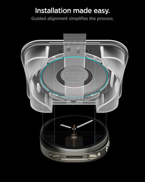 Spigen Galaxy Watch 9 / 8 44mm Screen Protector - Glas.tR EZ Fit (2 Pack) - Clear - image 5
