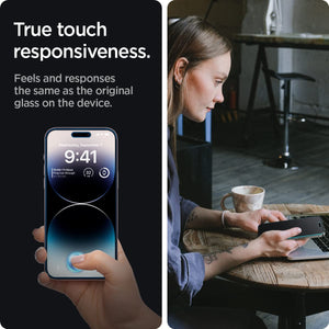 Spigen iPhone 14 Pro Screen Protector GLAS.tR EZ Fit Privacy (2 Pack) - iPhone 14 Pro - Privacy - image 5