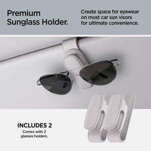 Spigen Car Visor Sunglasses Holder – SH100 Silicone Clip 2-Pack - Gray - image 2