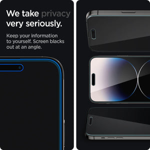 Spigen iPhone 14 Pro Screen Protector GLAS.tR EZ Fit Privacy (2 Pack) - iPhone 14 Pro - Privacy - image 4