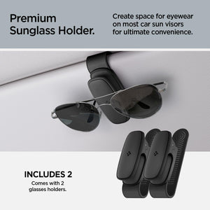 Spigen SH100 car visor sunglasses holder 2-pack - Black - image 2