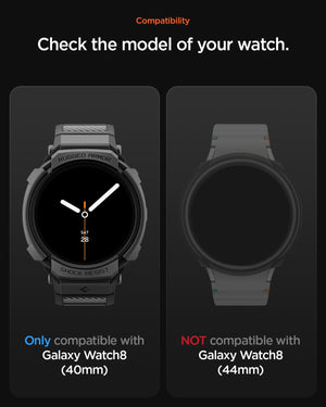 Spigen Galaxy Watch 8 40mm Case + Band - Rugged Armor Pro - Matte Black - Matte Black - image 2