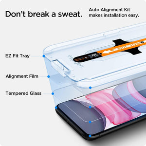 Spigen iPhone 11 / iPhone XR Screen Protector GLAS.tR EZ Fit (2 Pack) view 6