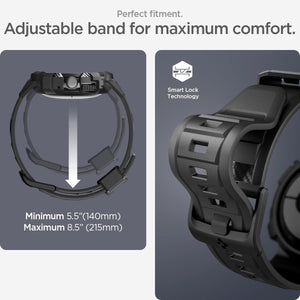 Button and sensor cutouts on Spigen Pixel Watch Rugged Armor Pro