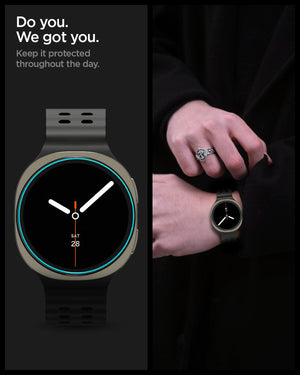 Spigen Galaxy Watch 9 / 8 44mm Screen Protector - Glas.tR EZ Fit (2 Pack) - Clear - image 7