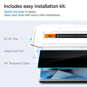 Spigen Galaxy S24 Ultra Privacy Screen Protector - Glas.tR EZ Fit (2 Pack) – Privacy – detail image 2