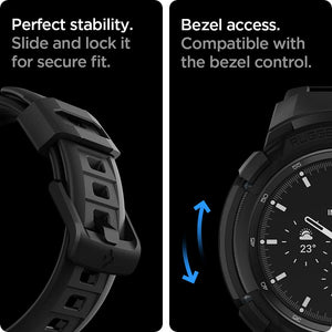Spigen Galaxy Watch 4 Classic 46mm Case + Band - Rugged Armor Pro - Black - image 7
