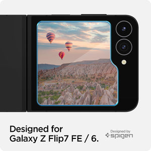 Spigen Galaxy Z Flip 7 FE / Flip 6 / Flip 5 Screen Protector - Glas.tR EZ Fit Tempered Glass (2 Pack) - Clear - image 2