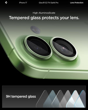 Spigen iPhone 17 Camera Lens Protector GLAS.tR EZ Fit Optik Pro (2 Pack) - Sage - image 6