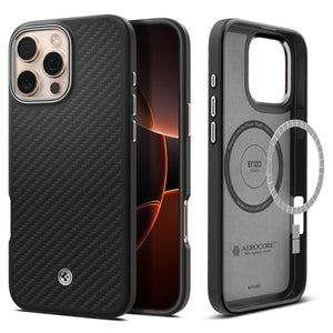 Spigen iPhone 16 Pro Max Case – Enzo Aramid MagFit – Black Silver – main image