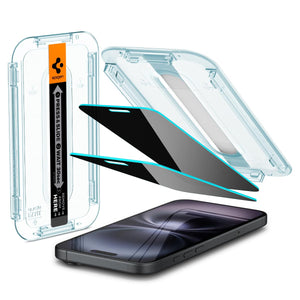 Spigen iPhone 16 Plus / 15 Plus Screen Protector GLAS.tR EZ Fit Privacy (2 Pack) - Privacy - image 1