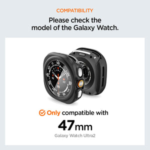 Spigen Galaxy Watch Ultra 2 47mm Case with Glass - Thin Fit 360 - Black - image 2