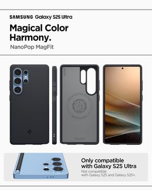 Spigen Galaxy S25 Ultra Nano Pop MagFit case detail - Black Sesame