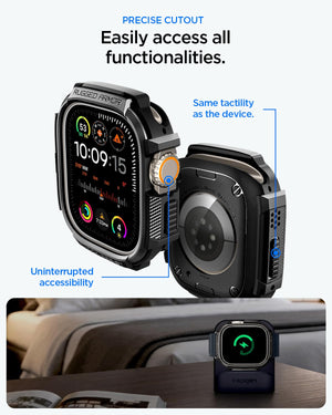 Spigen Rugged Armor Apple Watch Ultra 3/2/1 49mm Case with Glass - Matte Black - image 7