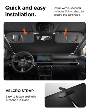 Spigen Universal Car Windshield Sunshade - Black - Medium – 58 × 33 in - image 4