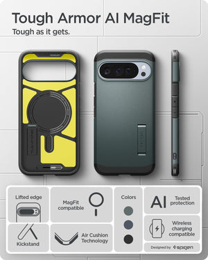 Spigen Pixel 10 Pro XL Tough Armor MagFit case - Abyss Green - image 3