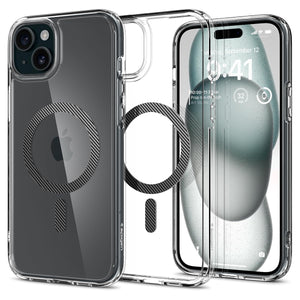 Spigen Ultra Hybrid (MagFit) case for iPhone 15 Plus in Carbon Fiber – product image