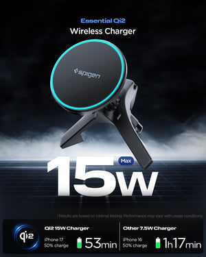 Spigen Essential MagFit Qi2 Air Vent Car Charger - Black - image 2