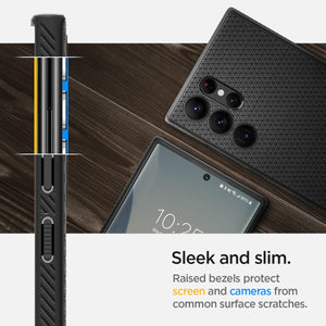 Spigen Galaxy S22 Ultra Case - Liquid Air - Matte Black - image 5