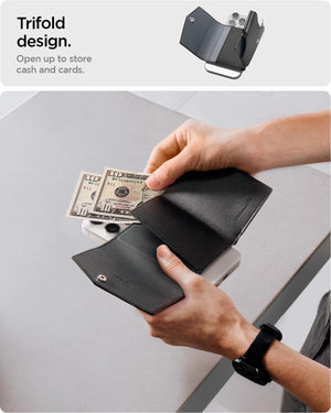 Spigen Valentinus Pro MagFit 3-Card Trifold Wallet - Black - image 5