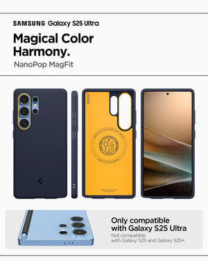 Spigen Galaxy S25 Ultra Nano Pop MagFit case detail - Blueberry Navy