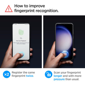 Spigen Galaxy S23 Plus Screen Protector - Glas.tR EZ Fit Tempered Glass (2 Pack) - Clear - image 7