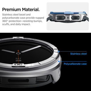 Spigen Galaxy Watch 9 44mm Case - Bezel Tune Pro - Silver Pilot - image 4